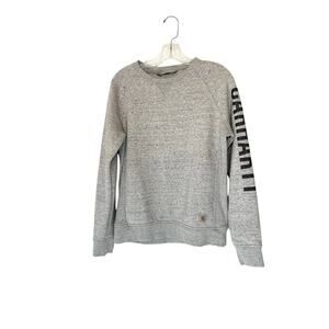 Carhartt Women's Sweatshirt Gray Utility Rugged Relaxed Fit‎ Crewneck Small